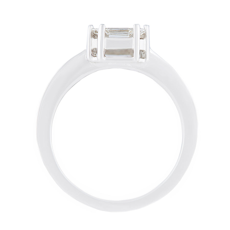 Invisible Setting Diamond Ring Top View