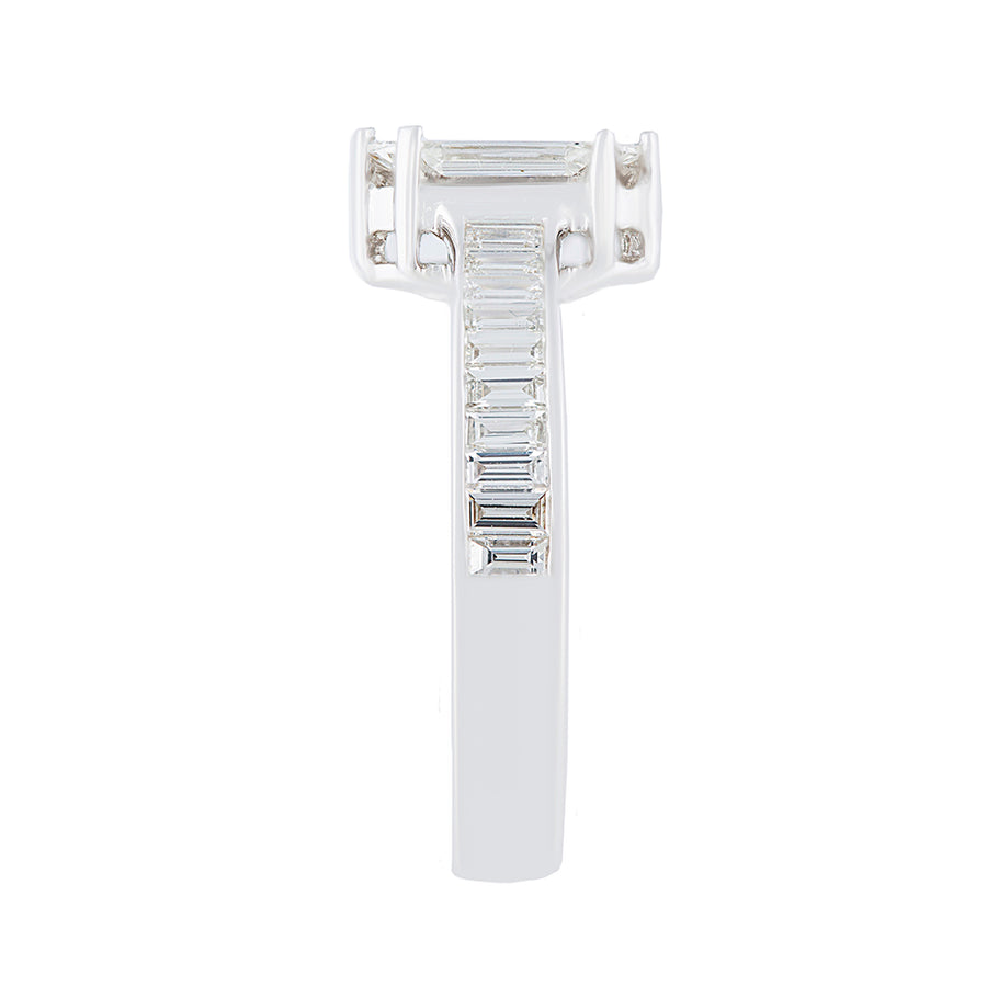 Invisible Setting Diamond Ring Side View