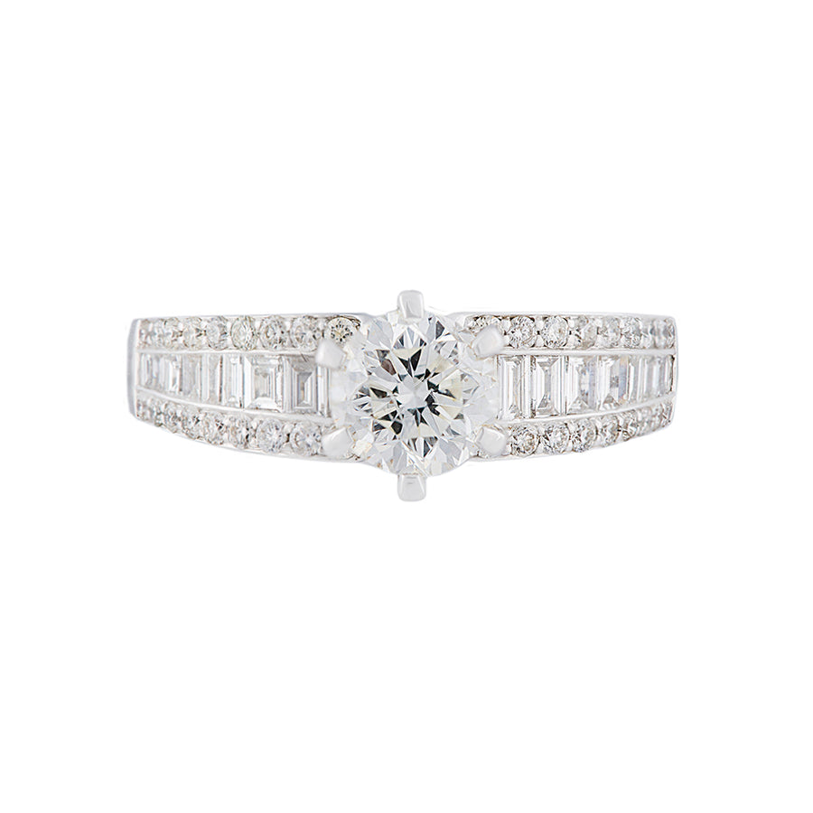 1 Carat Solitaire Diamond Ring With Side Diamonds