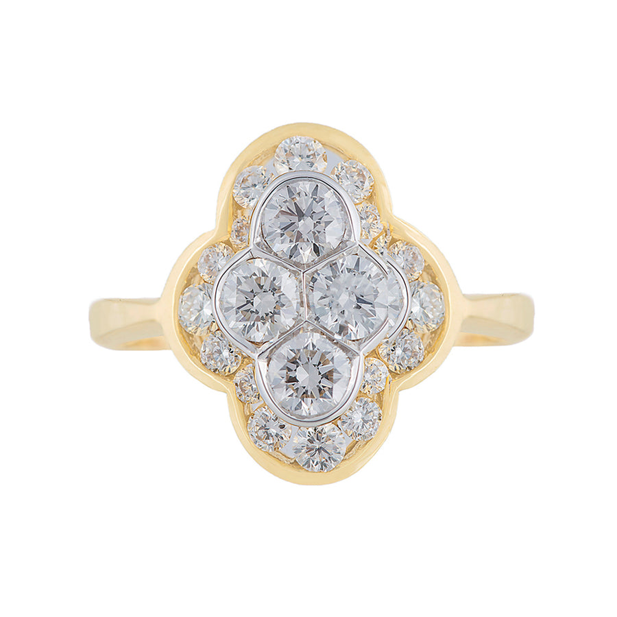 Multi Stone Solitaire Diamond Ring In Yellow Gold