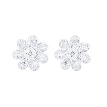 FLORAL SHAPE DIAMOND EARRINGS