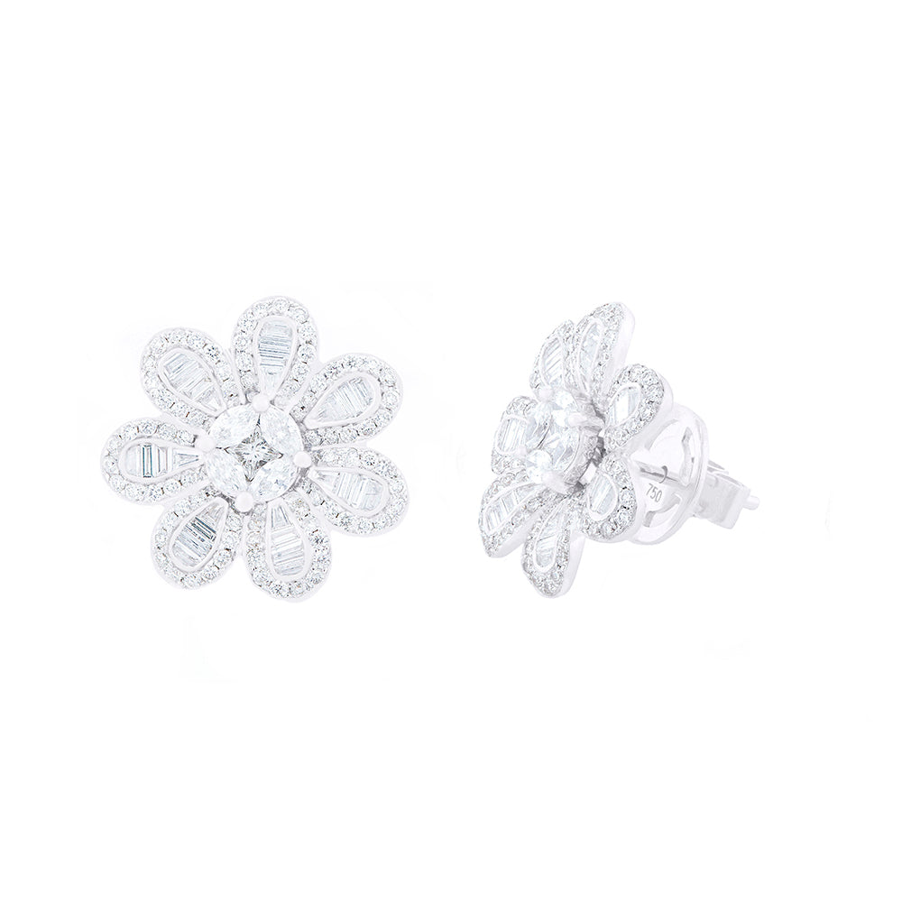 DIAMOND TOPS IN WHITE GOLD 