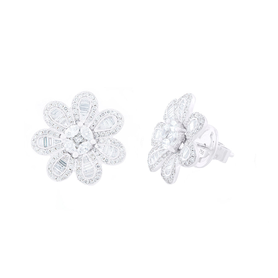 DIAMOND TOPS IN WHITE GOLD 