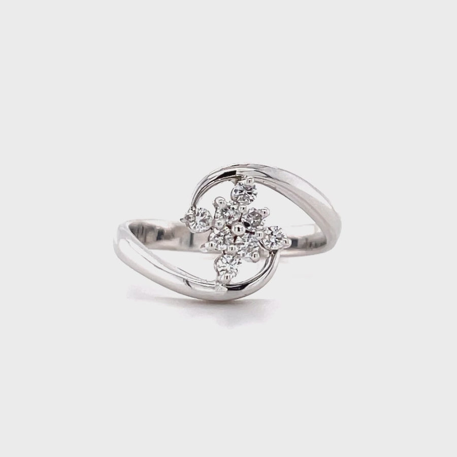 Diamond Ring With Cluster Setting