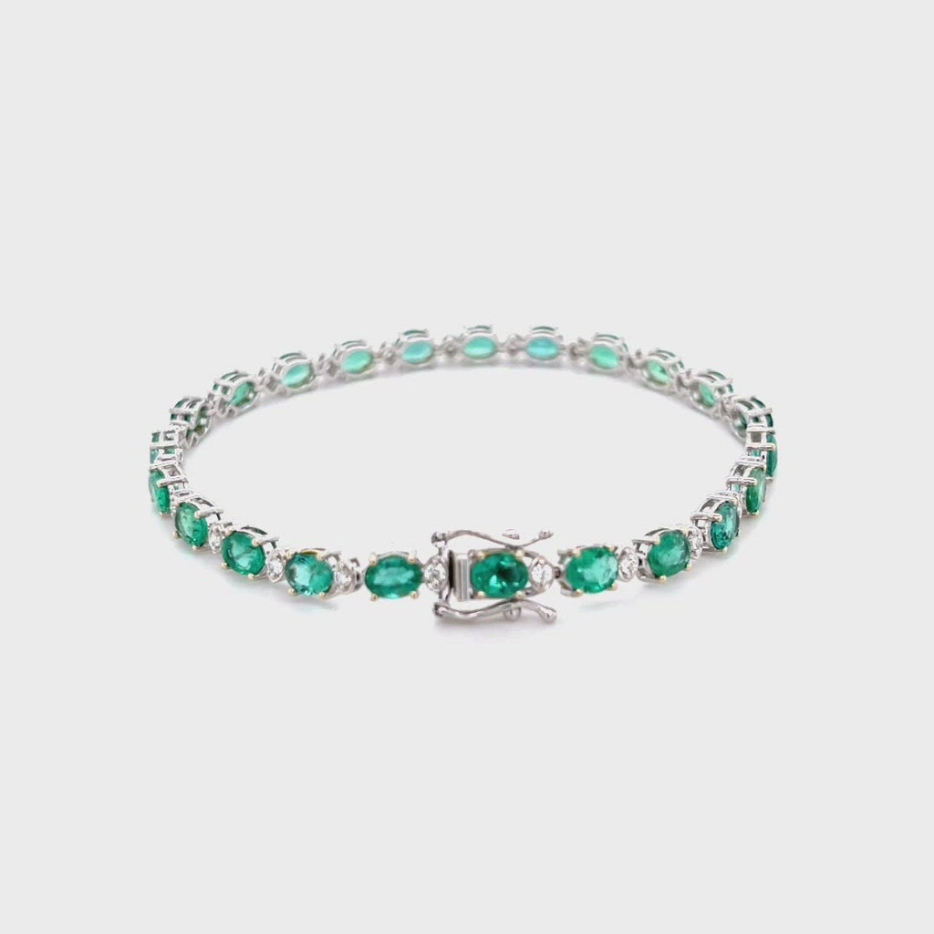 Diamond Bracelet With Emeralds