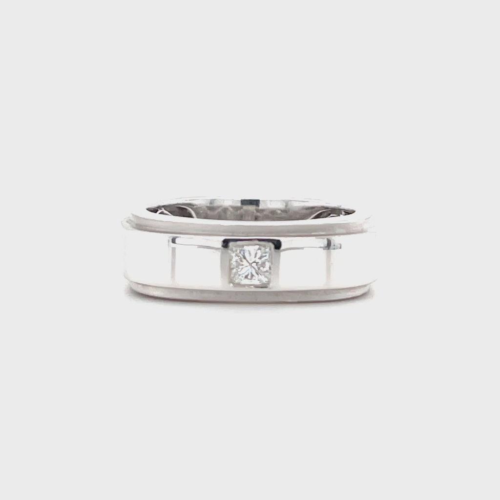 Princess Cut Diamond Platinum Men's Ring