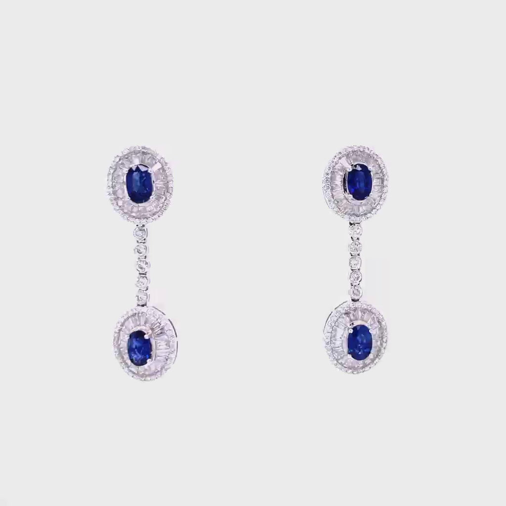 Diamond Sapphire Earrings