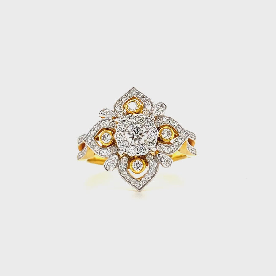 Cluster Solitaire Diamond Ring
