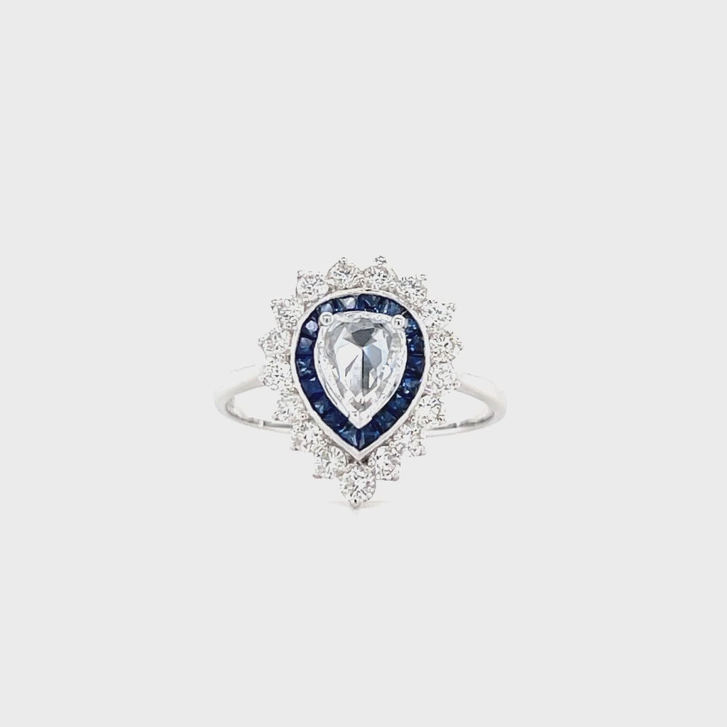 Solitaire Diamond Ring With Sapphire
