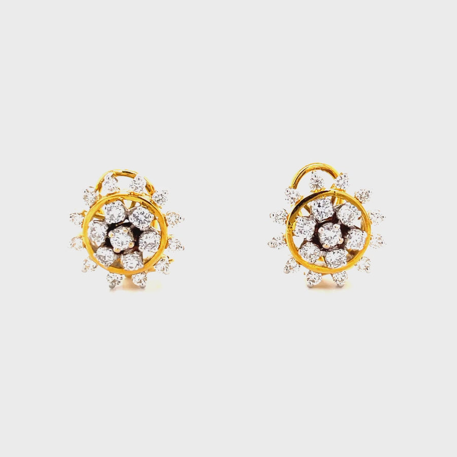 Cluster Solitaire Diamond Earrings