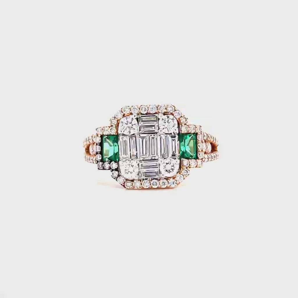 Gemstone Diamond Ring In Rose Gold